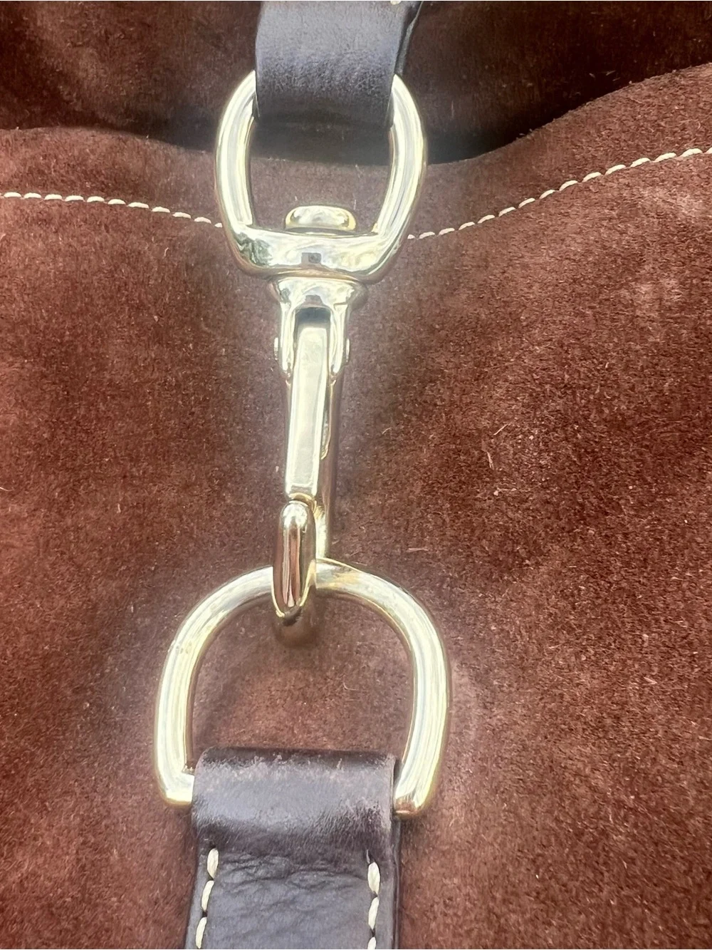 Vintage Dark Brown Suede Dooney & Bourke Y2K Era Lock Sac Clip Closure Bag